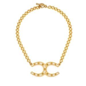 1pc French Kande Interlocking Horseshoe CC 24k necklace gold Calliope Crystal
